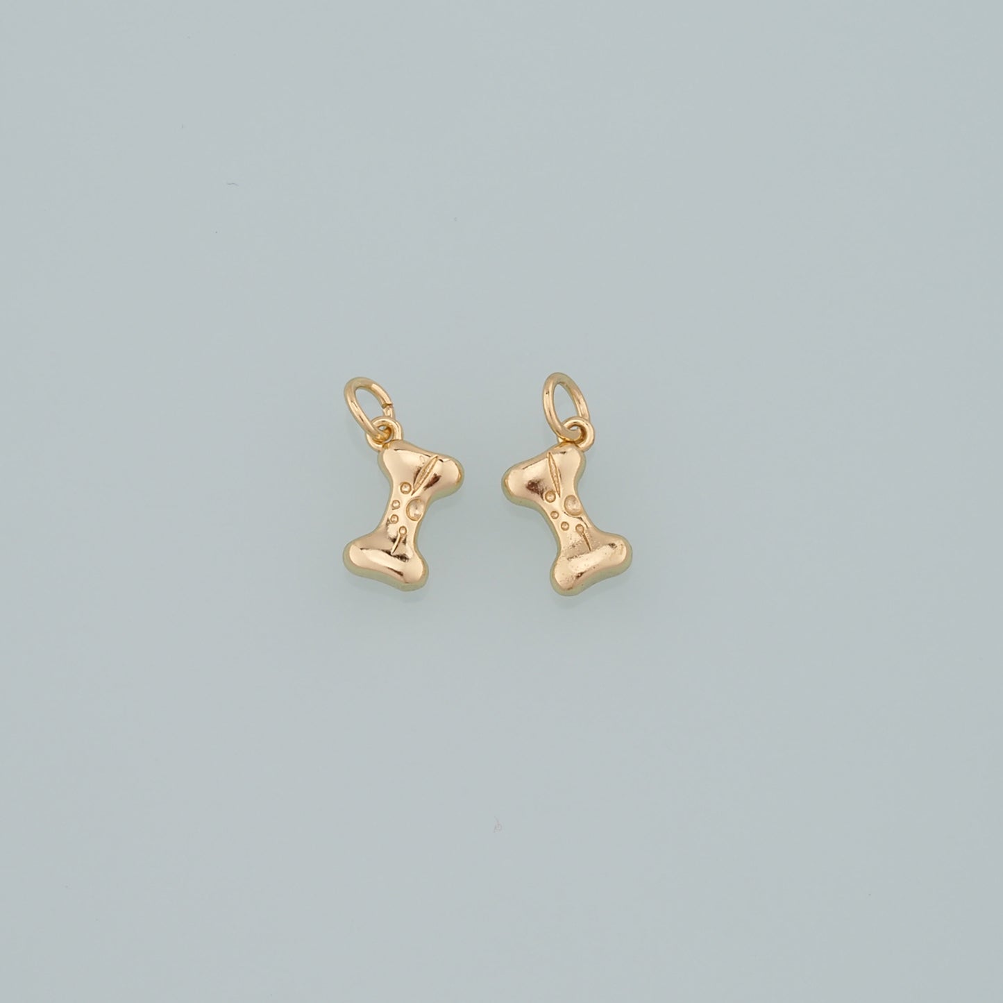 18K Gold Filled Dog Bone Pendant,Dainty Bone Charm Bracelet Necklace for DIY Jewelry Making Supply