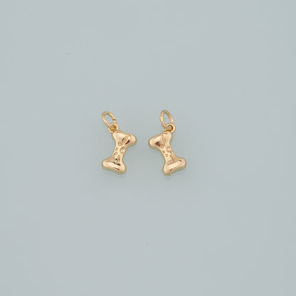 18K Gold Filled Dog Bone Pendant,Dainty Bone Charm Bracelet Necklace for DIY Jewelry Making Supply