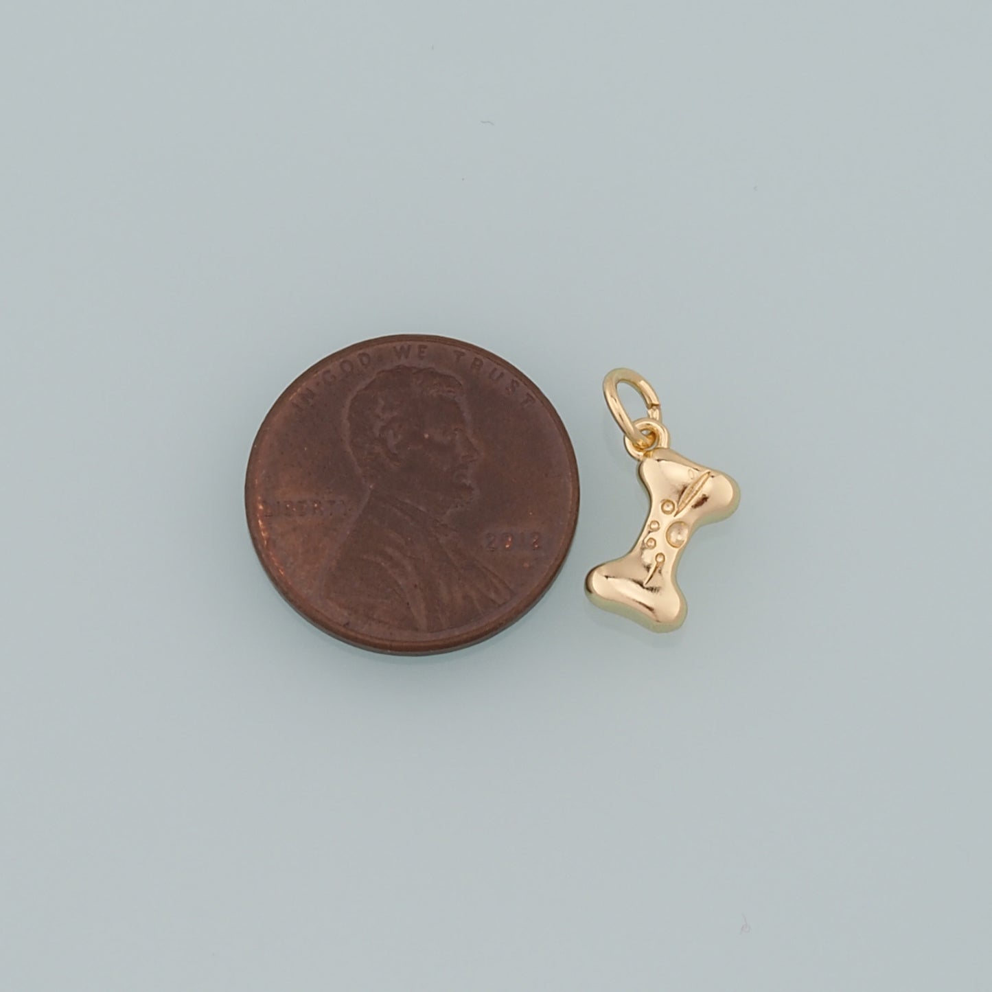 18K Gold Filled Dog Bone Pendant,Dainty Bone Charm Bracelet Necklace for DIY Jewelry Making Supply