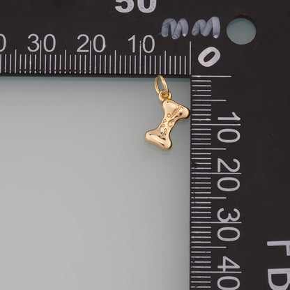 18K Gold Filled Dog Bone Pendant,Dainty Bone Charm Bracelet Necklace for DIY Jewelry Making Supply