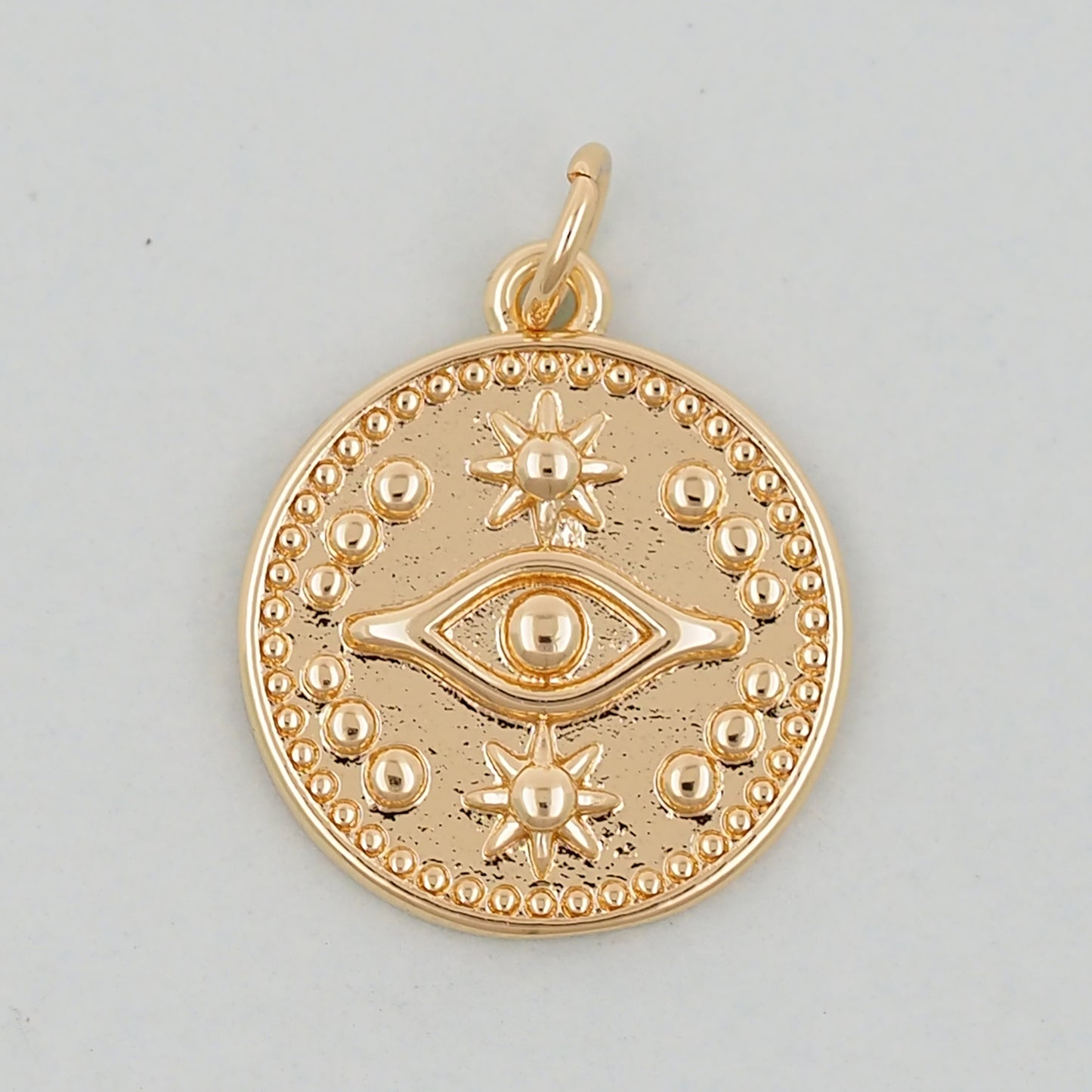 18K Gold Filled Evil Eye Pendant,Evil Eye Charm Bracelet Necklace for DIY Jewelry Making Supply