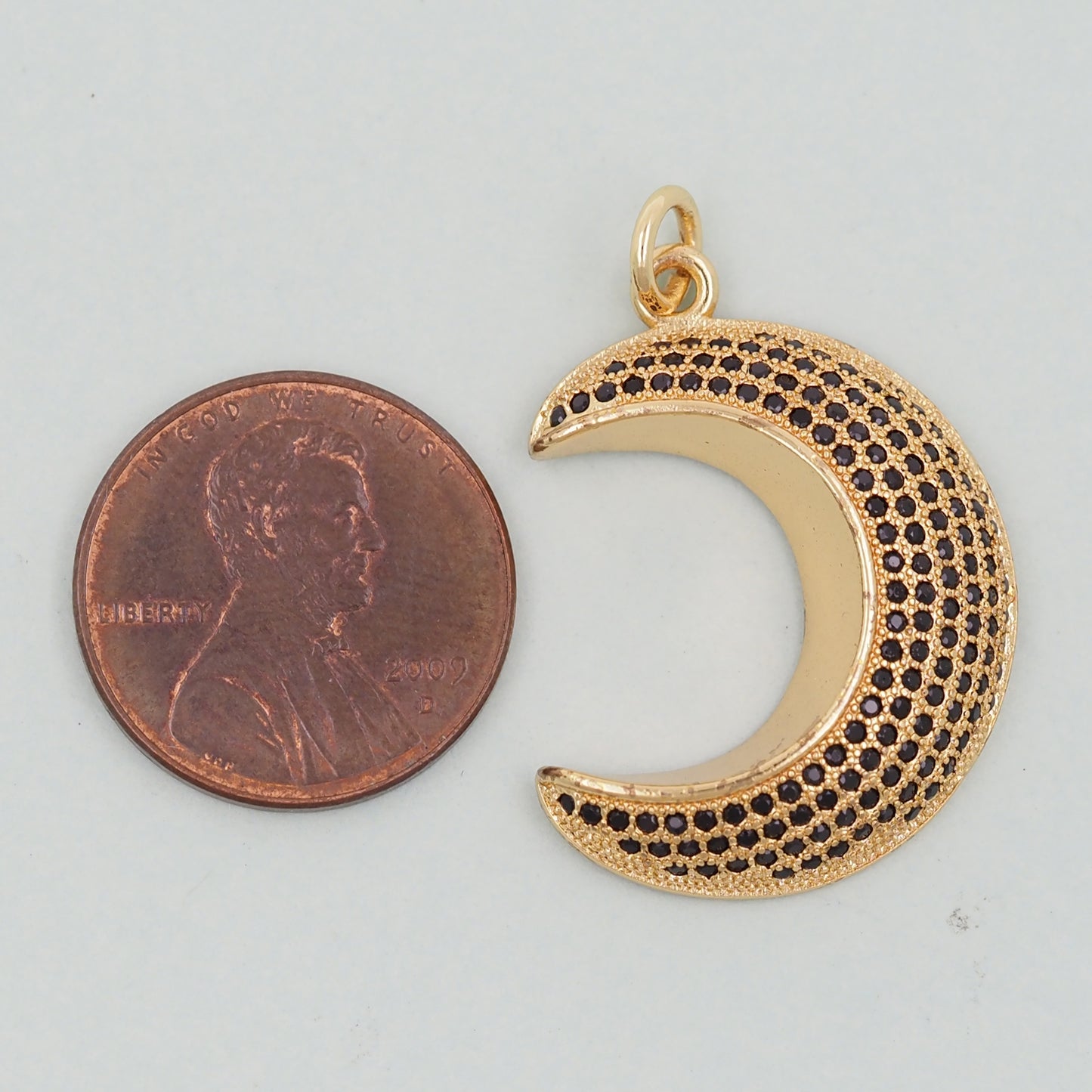 Gold Moon Charms,18K Gold Filled Moon Pendant,Celestial Charm Bracelet Necklace for DIY Jewelry Making Supply