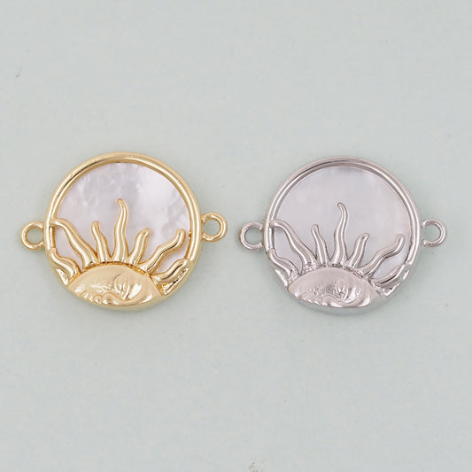 Gold Sun Charms,18K Gold Filled Sun Pendant,Celestial Charm Bracelet Necklace for DIY Jewelry Making Supply