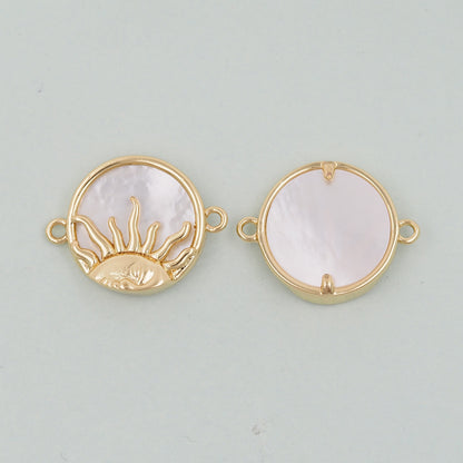 Gold Sun Charms,18K Gold Filled Sun Pendant,Celestial Charm Bracelet Necklace for DIY Jewelry Making Supply