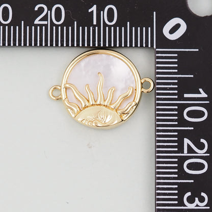 Gold Sun Charms,18K Gold Filled Sun Pendant,Celestial Charm Bracelet Necklace for DIY Jewelry Making Supply