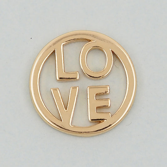 Gold Love Charms,18K Gold Filled Love Pendant,Love Charm Bracelet Necklace for DIY Jewelry Making Supply