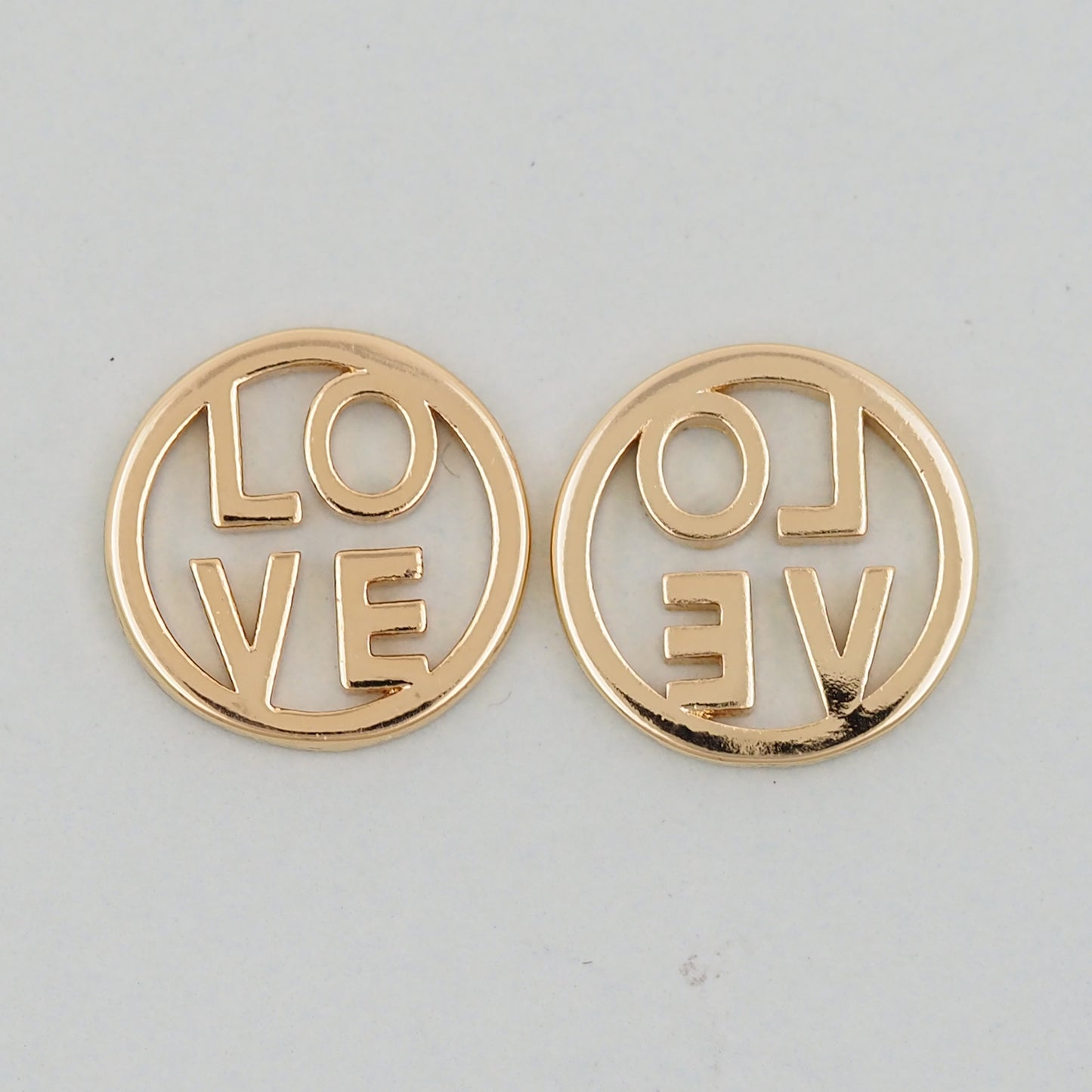 Gold Love Charms,18K Gold Filled Love Pendant,Love Charm Bracelet Necklace for DIY Jewelry Making Supply