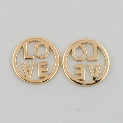 Gold Love Charms,18K Gold Filled Love Pendant,Love Charm Bracelet Necklace for DIY Jewelry Making Supply