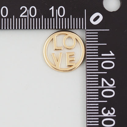 Gold Love Charms,18K Gold Filled Love Pendant,Love Charm Bracelet Necklace for DIY Jewelry Making Supply