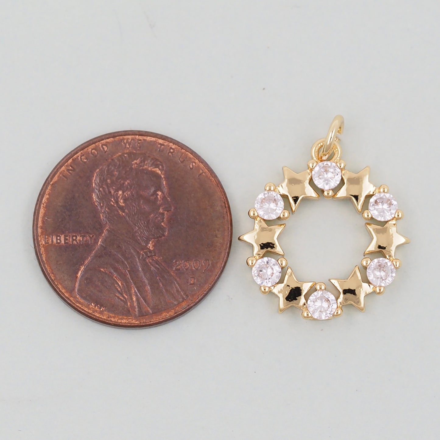 18K Gold Filled Star Pendant,CZ Micro Pave Star Charm Bracelet Necklace for DIY Jewelry Making Supply