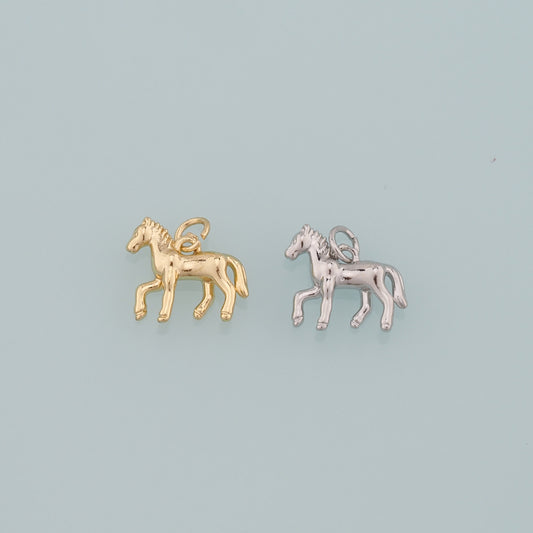 Gold Horse Charms,18K Gold Filled Horse Pendant,Animal Charm Bracelet Necklace for DIY Jewelry Making Supply
