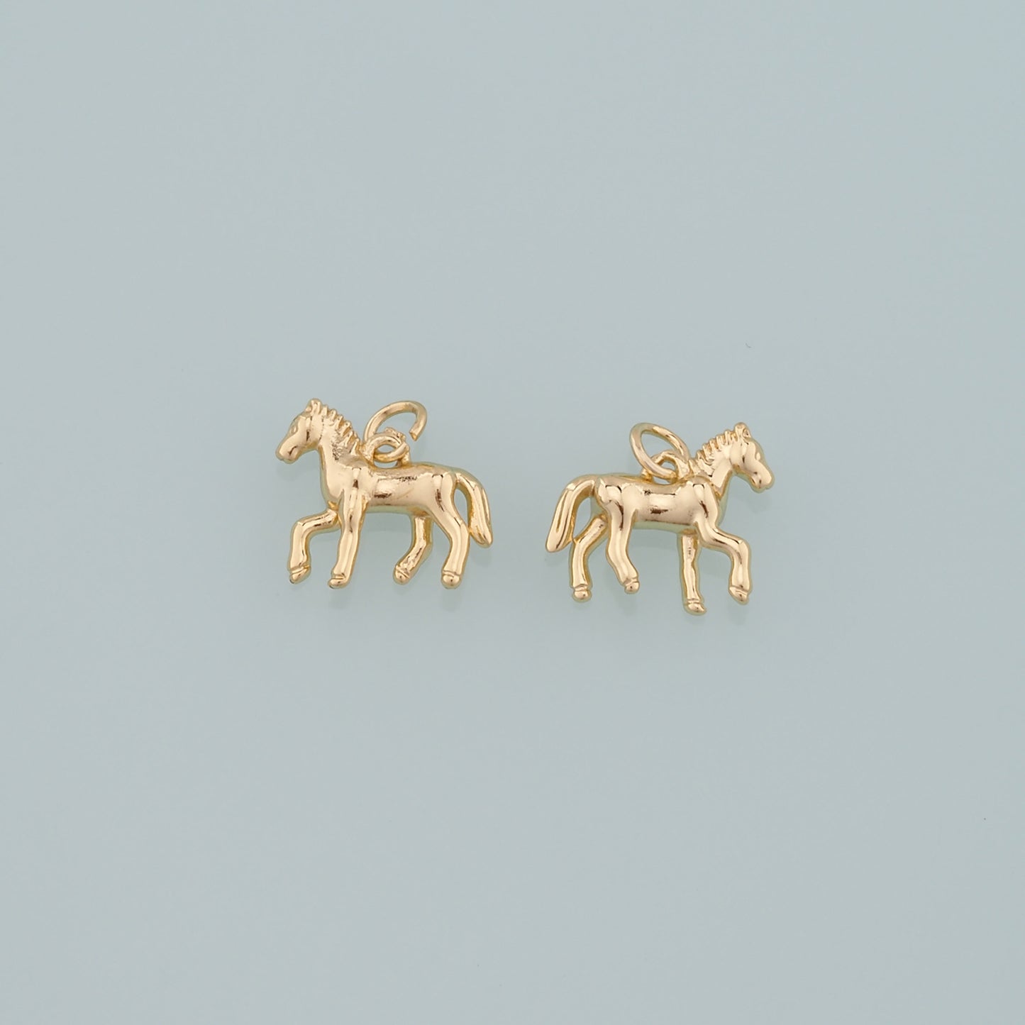 Gold Horse Charms,18K Gold Filled Horse Pendant,Animal Charm Bracelet Necklace for DIY Jewelry Making Supply