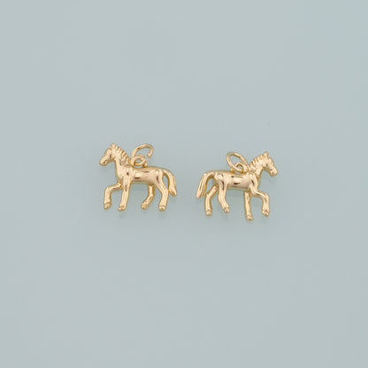 Gold Horse Charms,18K Gold Filled Horse Pendant,Animal Charm Bracelet Necklace for DIY Jewelry Making Supply