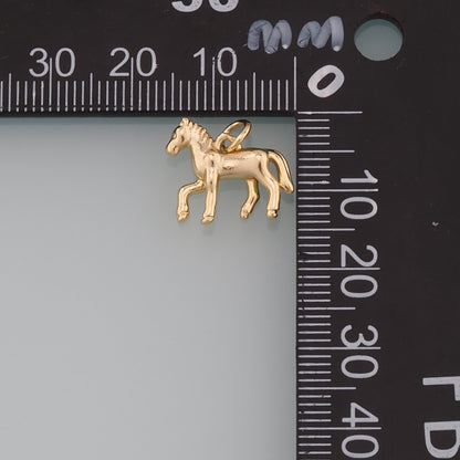 Gold Horse Charms,18K Gold Filled Horse Pendant,Animal Charm Bracelet Necklace for DIY Jewelry Making Supply