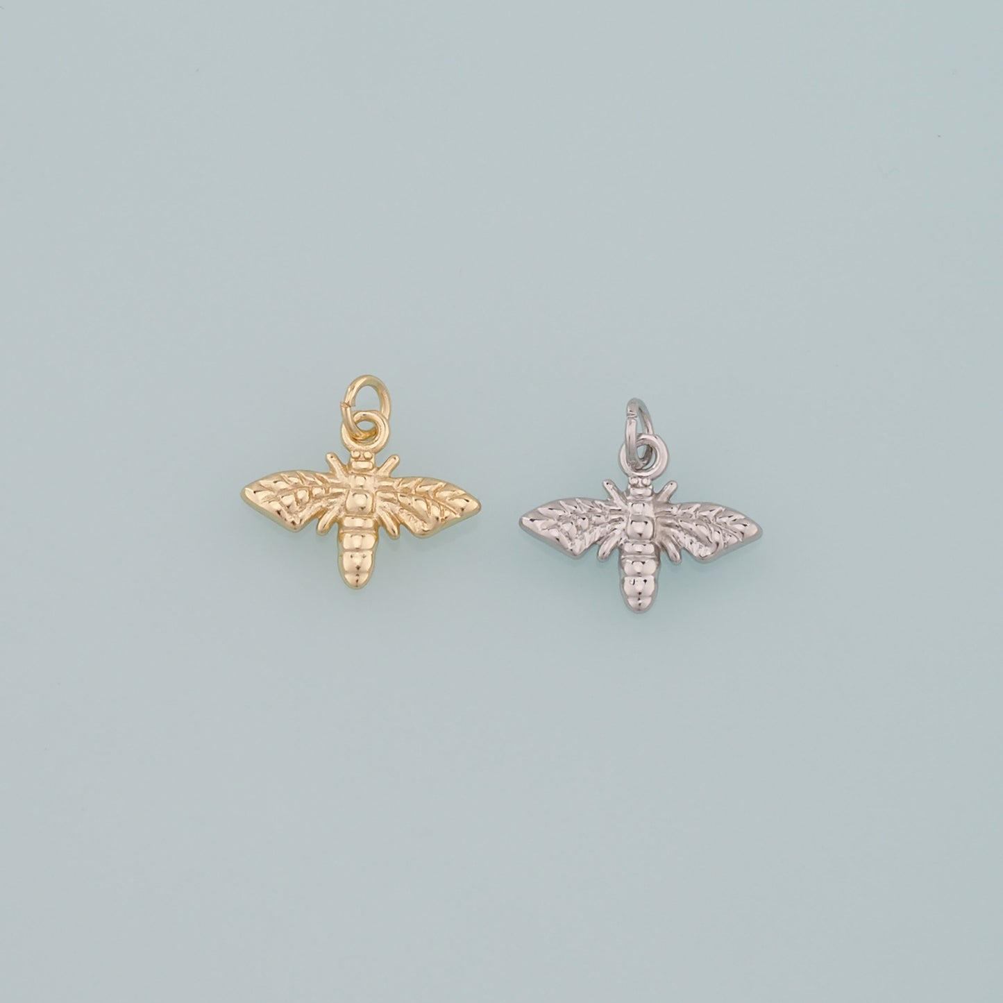 Gold Insect Charms,18K Gold Filled Bee Pendant,Dainty Bee Charm Bracelet Necklace for DIY Jewelry Making Supply