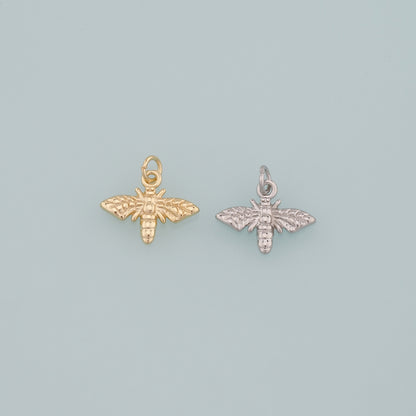 Gold Insect Charms,18K Gold Filled Bee Pendant,Dainty Bee Charm Bracelet Necklace for DIY Jewelry Making Supply