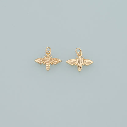 Gold Insect Charms,18K Gold Filled Bee Pendant,Dainty Bee Charm Bracelet Necklace for DIY Jewelry Making Supply