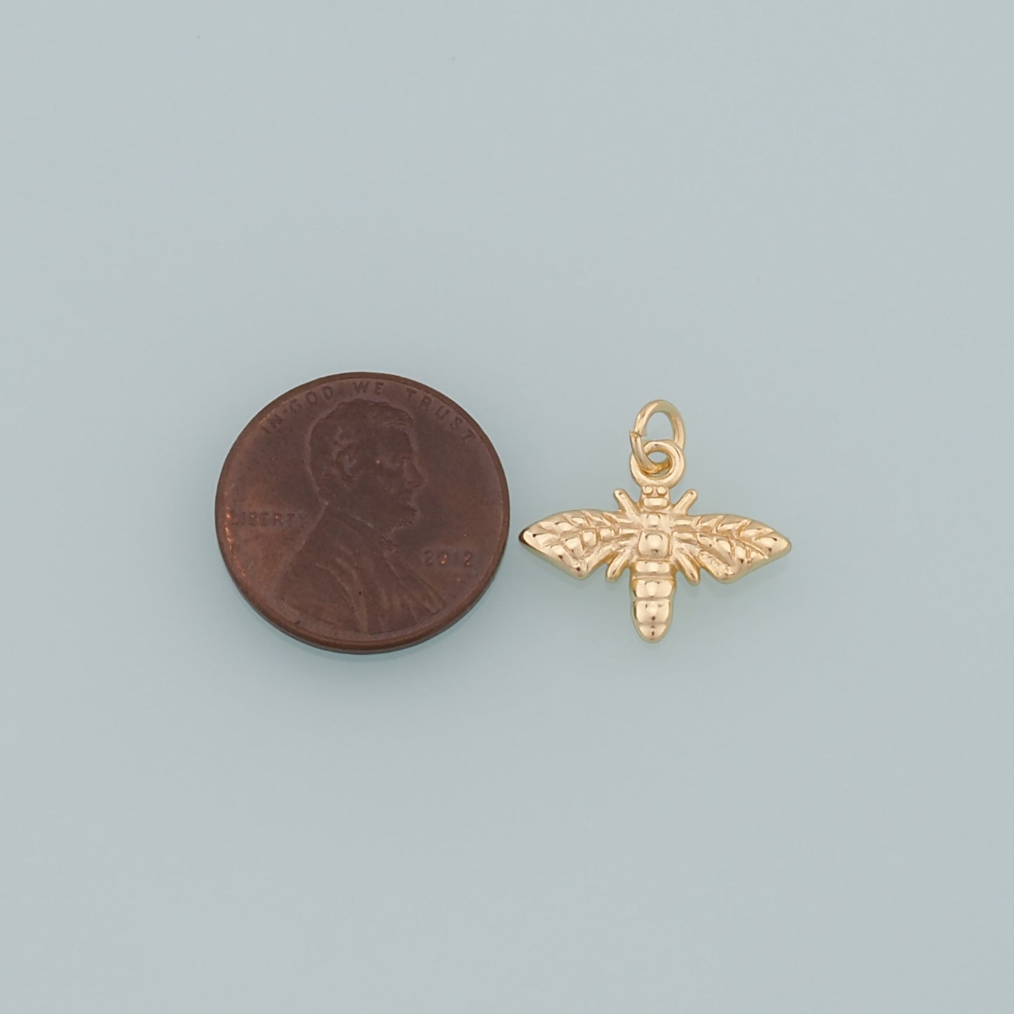 Gold Insect Charms,18K Gold Filled Bee Pendant,Dainty Bee Charm Bracelet Necklace for DIY Jewelry Making Supply