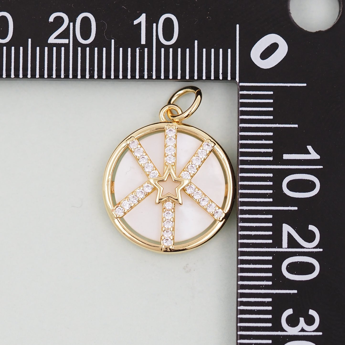 18K Gold Filled Star Pendant,CZ Micro Pave Star Charm Bracelet Necklace for DIY Jewelry Making Supply