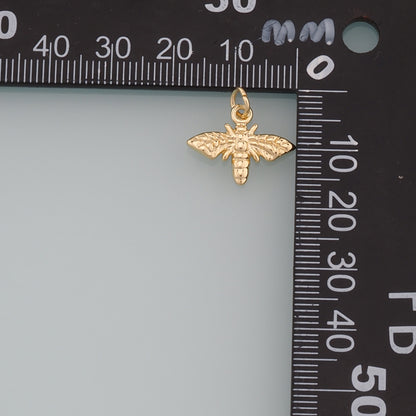 Gold Insect Charms,18K Gold Filled Bee Pendant,Dainty Bee Charm Bracelet Necklace for DIY Jewelry Making Supply