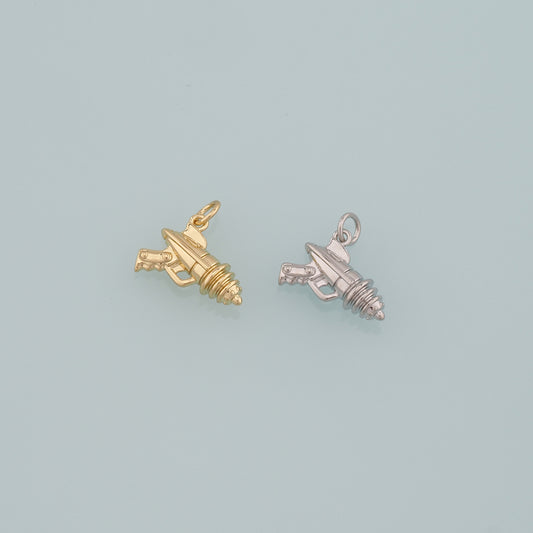 Gold Weapons Charms,18K Gold Filled Laser Gun Pendant,Dianty Gun Charm Bracelet Necklace for DIY Jewelry Making Supply