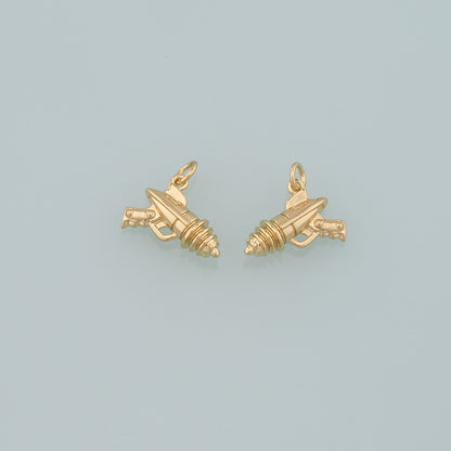 Gold Weapons Charms,18K Gold Filled Laser Gun Pendant,Dianty Gun Charm Bracelet Necklace for DIY Jewelry Making Supply