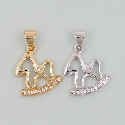 Gold Trojan horse Charms,18K Gold Filled Trojan horse Pendant,Trojan horse Charm Bracelet Necklace for DIY Jewelry Making Supply