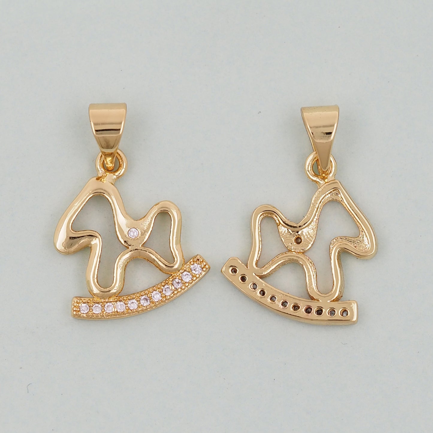 Gold Trojan horse Charms,18K Gold Filled Trojan horse Pendant,Trojan horse Charm Bracelet Necklace for DIY Jewelry Making Supply