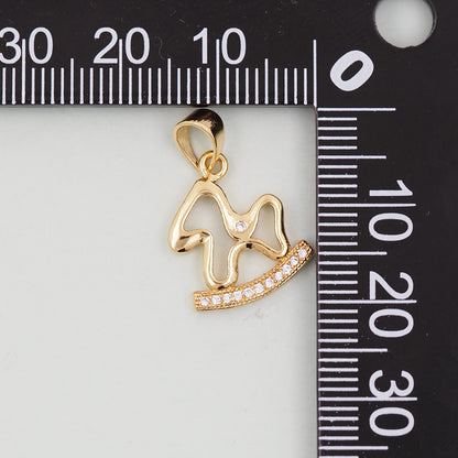 Gold Trojan horse Charms,18K Gold Filled Trojan horse Pendant,Trojan horse Charm Bracelet Necklace for DIY Jewelry Making Supply