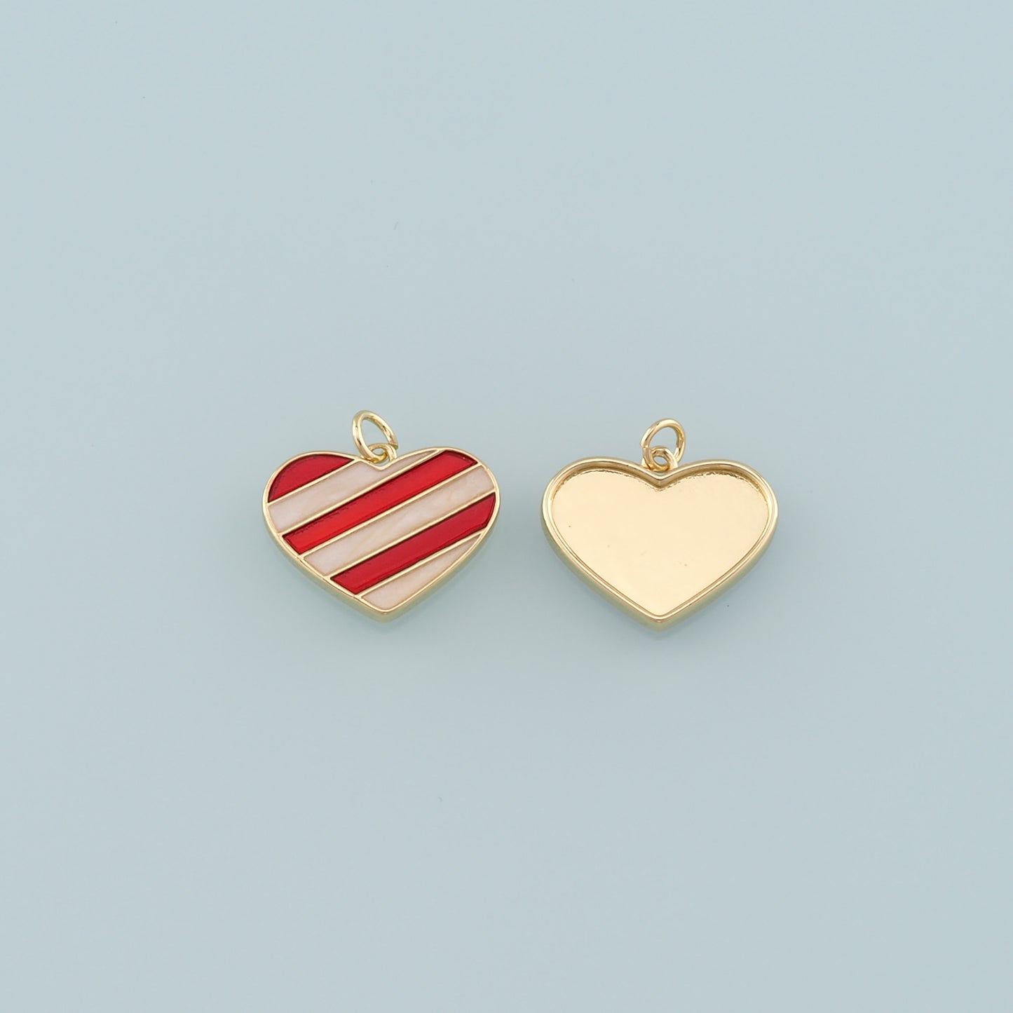 Gold Heart Charms,18K Gold Filled Heart Pendant,Enamel Heart Charm Bracelet Necklace for DIY Jewelry Making Supply