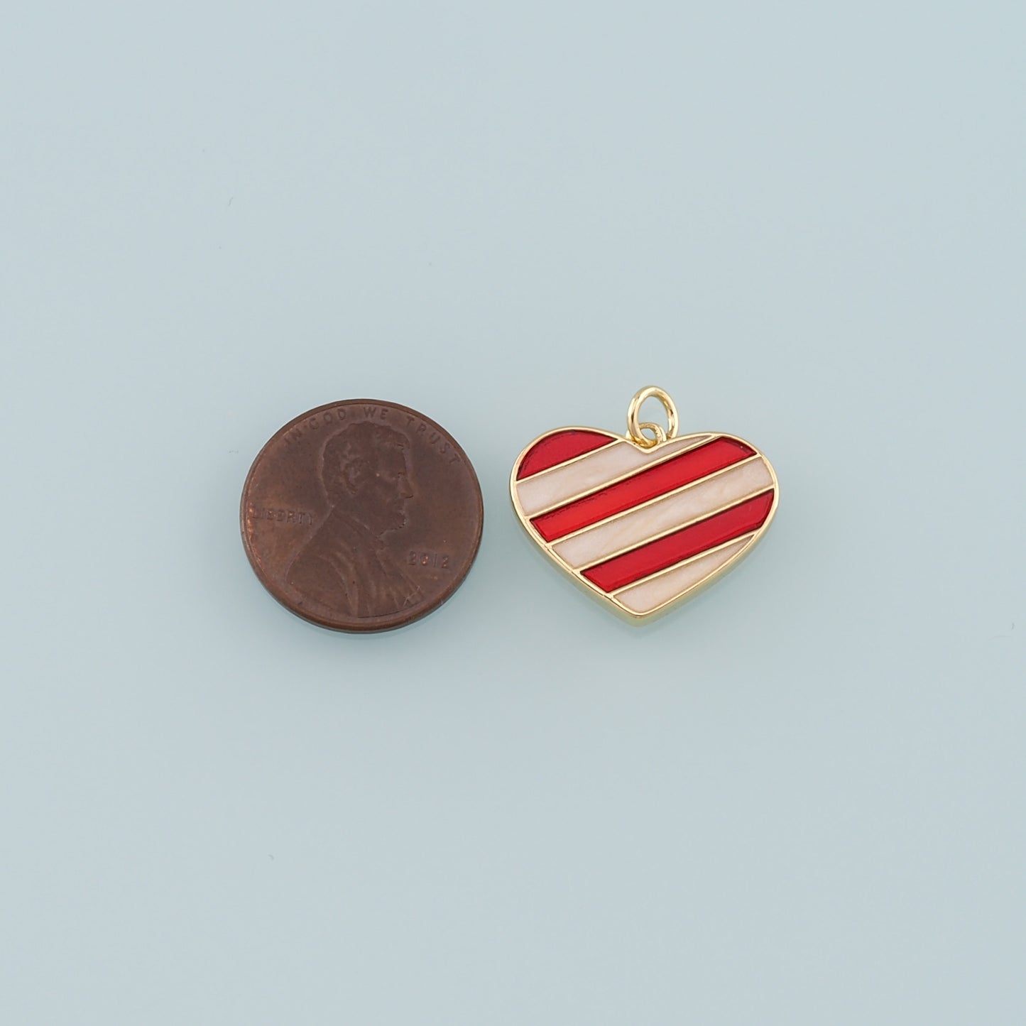 Gold Heart Charms,18K Gold Filled Heart Pendant,Enamel Heart Charm Bracelet Necklace for DIY Jewelry Making Supply