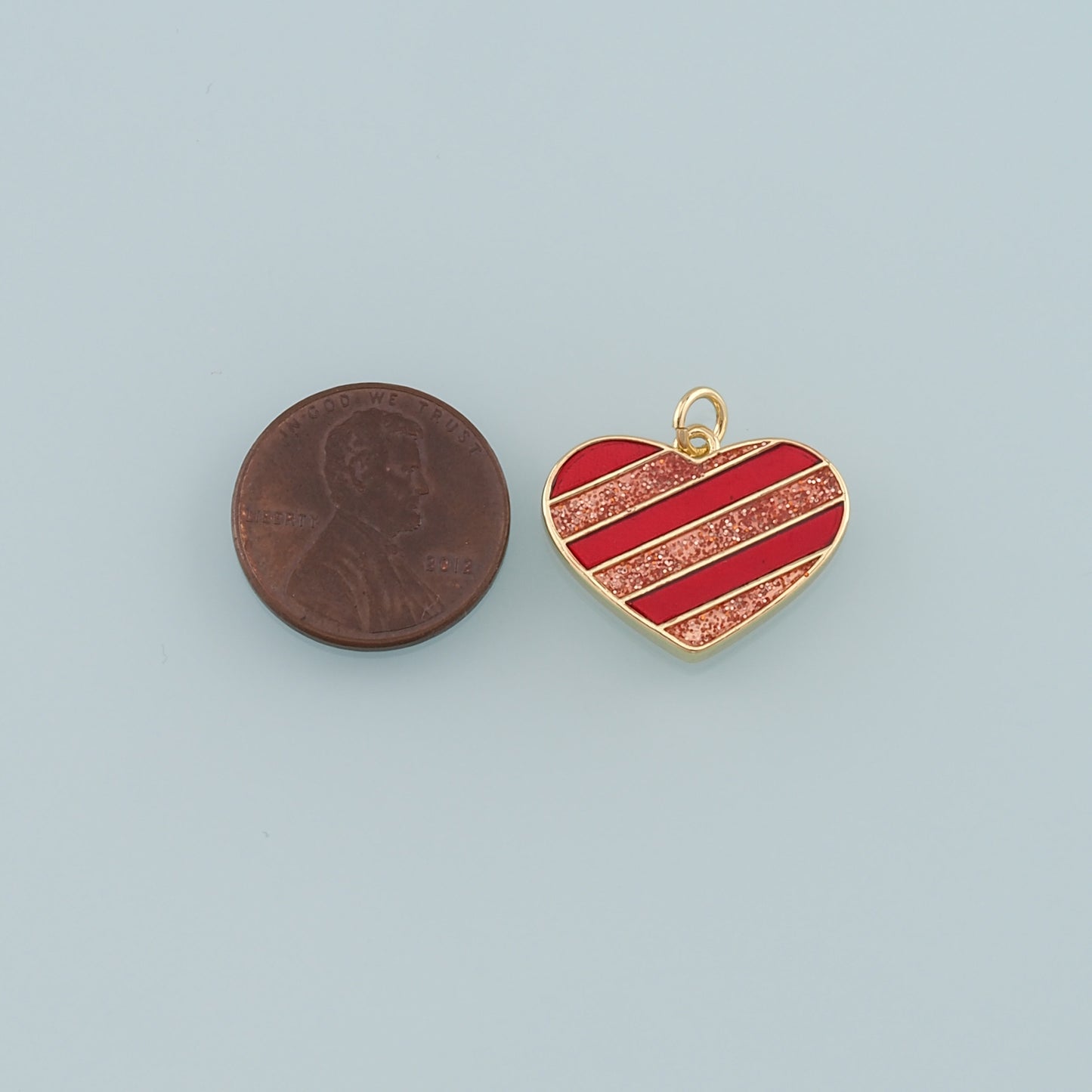 Gold Heart Charms,18K Gold Filled Heart Pendant,Enamel Heart Charm Bracelet Necklace for DIY Jewelry Making Supply
