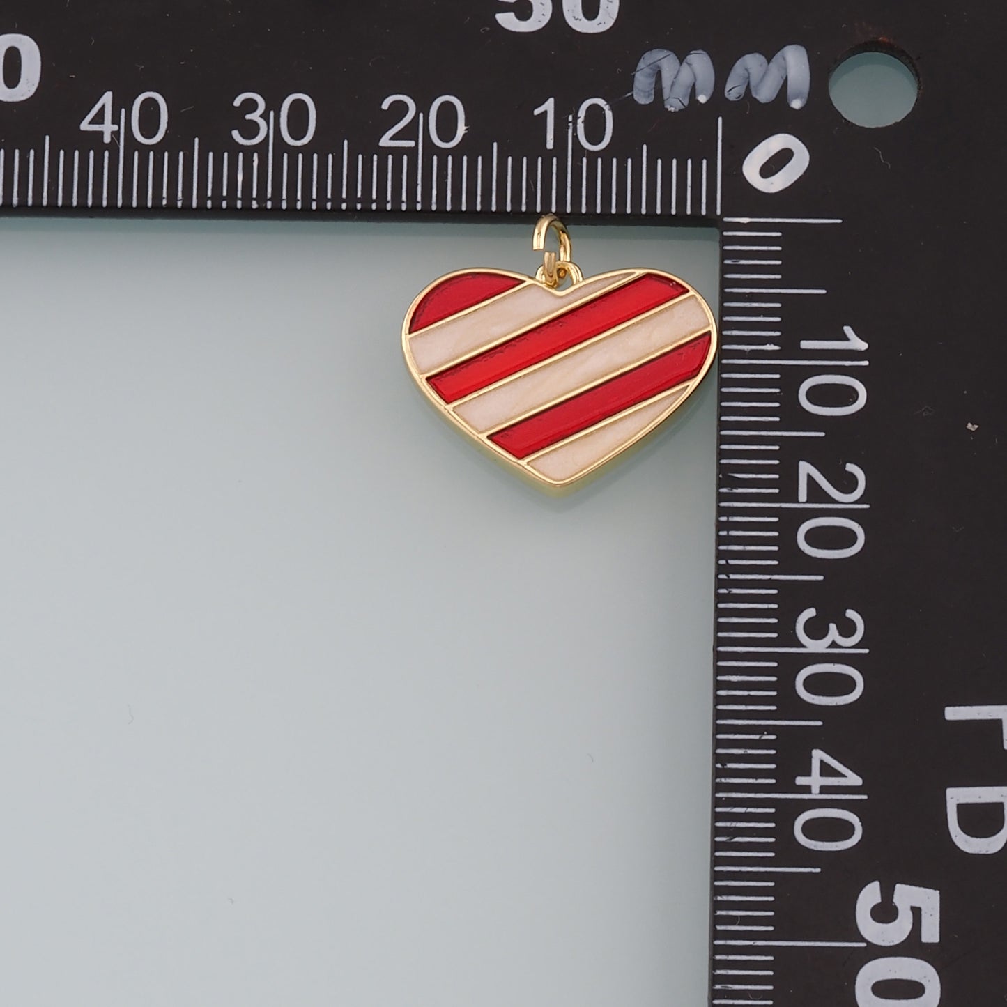 Gold Heart Charms,18K Gold Filled Heart Pendant,Enamel Heart Charm Bracelet Necklace for DIY Jewelry Making Supply