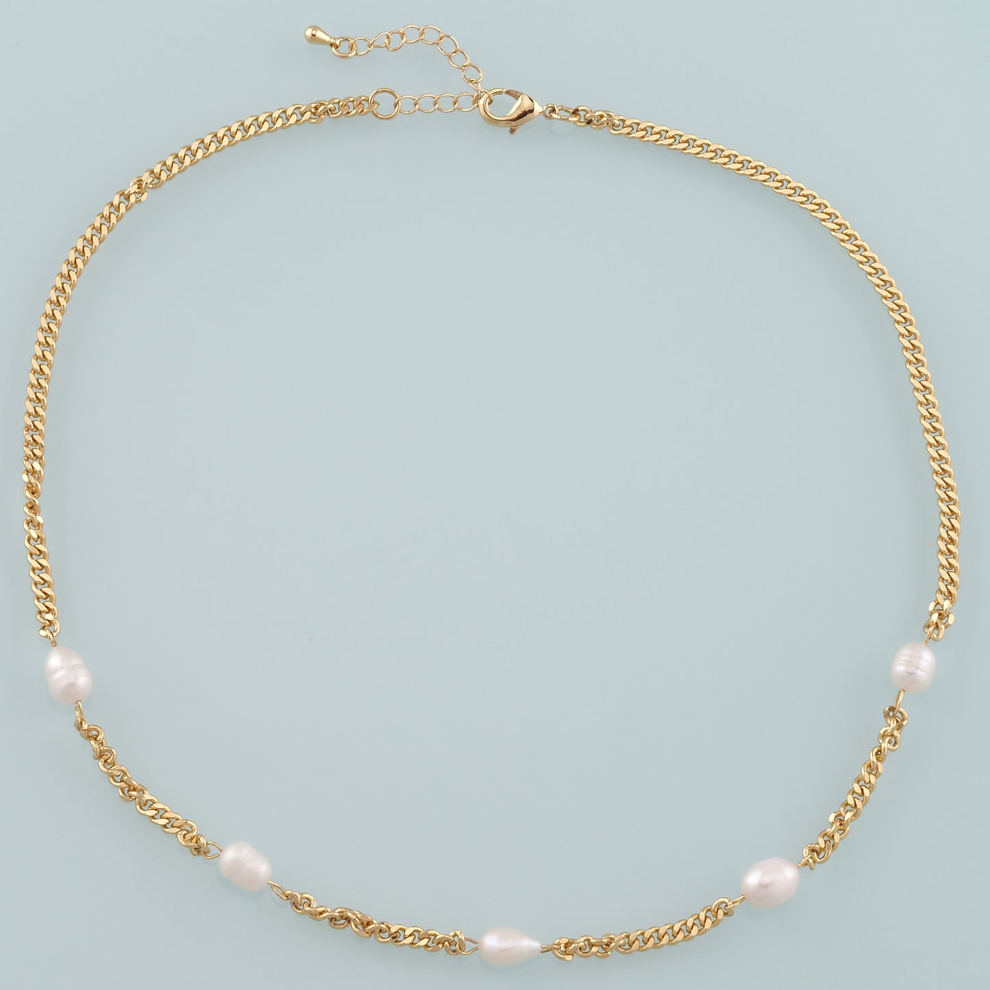 Gold Cuban Chain Necklace,18K Gold Filled Pearl Cuban Chain for Necklace Bracelet DIY Jewelry Making Supply