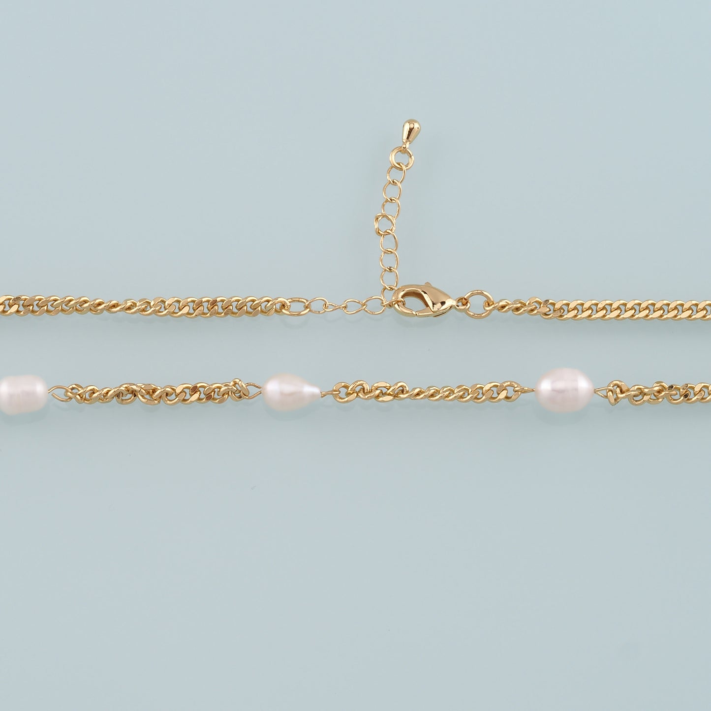 Gold Cuban Chain Necklace,18K Gold Filled Pearl Cuban Chain for Necklace Bracelet DIY Jewelry Making Supply