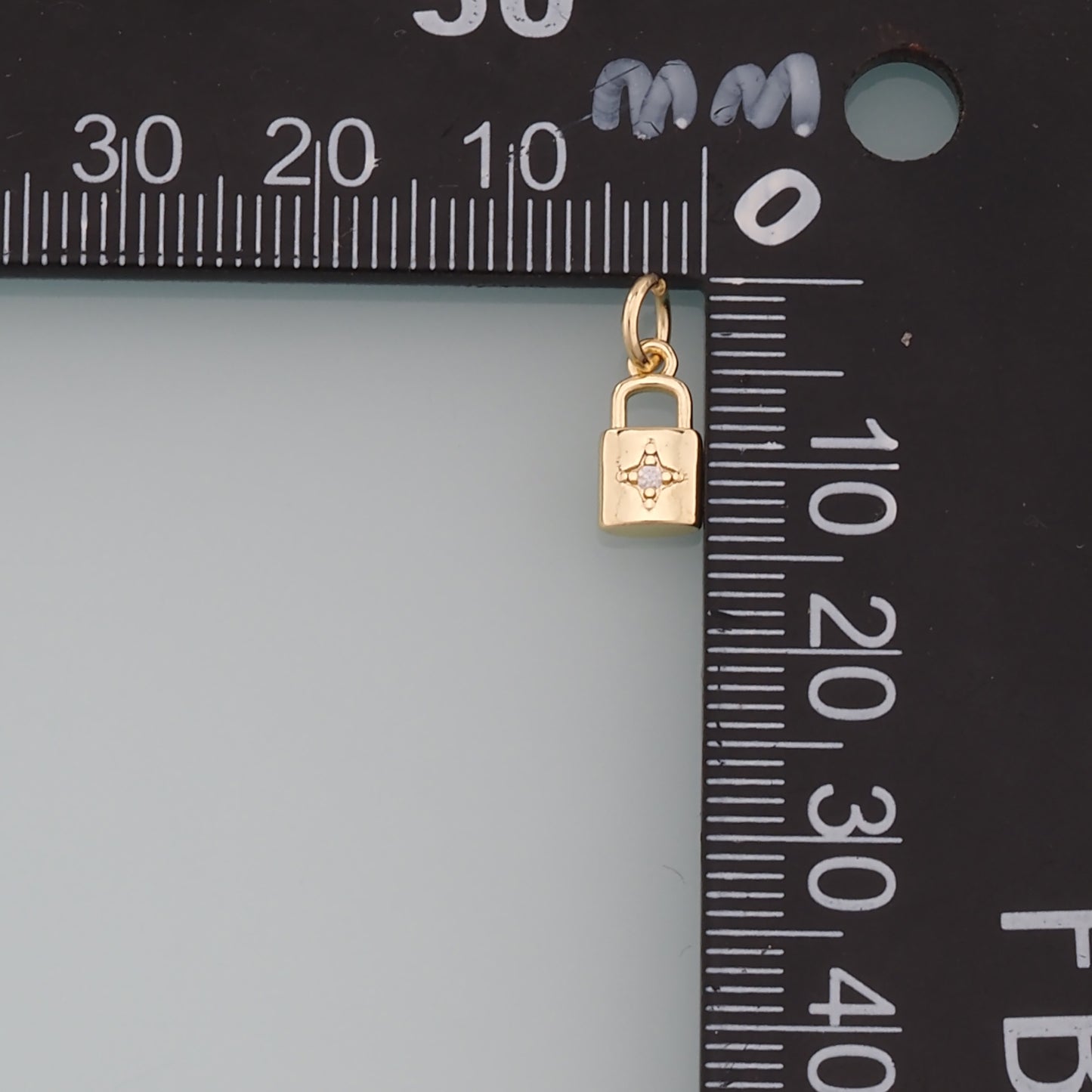 Gold Key Lock Charms,18K Gold Filled Lock Pendant,CZ Micro Pave Lock Charm Bracelet Necklace for DIY Jewelry Making Supply