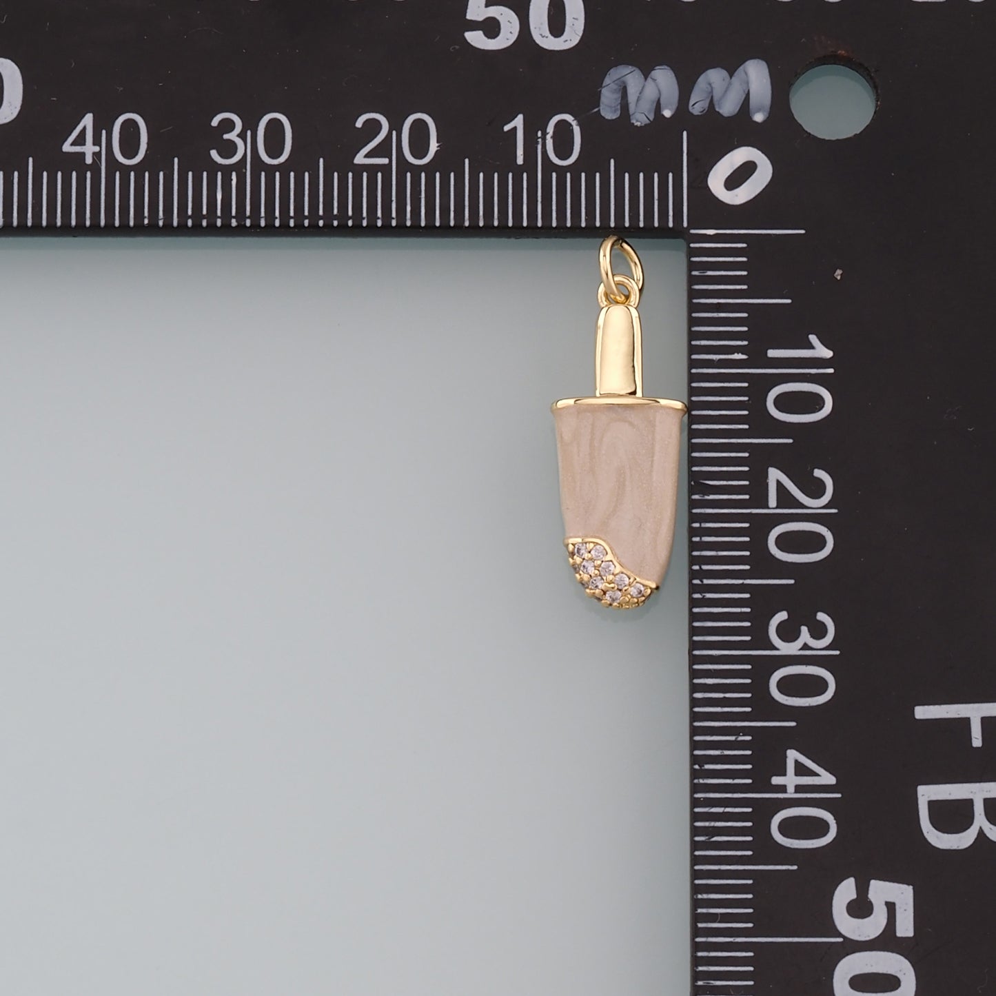 Gold Summer Charms,18K Gold Filled Ice Cream Pendant,Enamel Ice Cream Charm Bracelet Necklace for DIY Jewelry Making Supply
