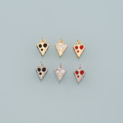 Gold Food Charms,18K Gold Filled Cheese Pendant,Enamel Cheese Charm Bracelet Necklace for DIY Jewelry Making Supply