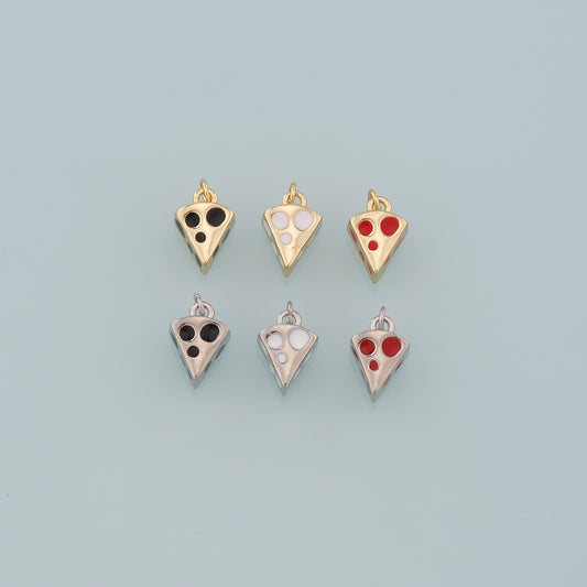 Gold Food Charms,18K Gold Filled Cheese Pendant,Enamel Cheese Charm Bracelet Necklace for DIY Jewelry Making Supply
