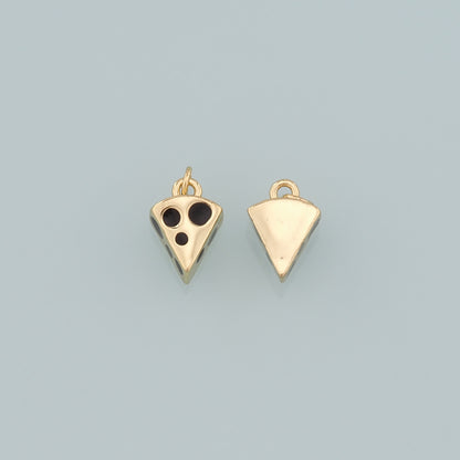 Gold Food Charms,18K Gold Filled Cheese Pendant,Enamel Cheese Charm Bracelet Necklace for DIY Jewelry Making Supply