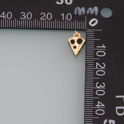 Gold Food Charms,18K Gold Filled Cheese Pendant,Enamel Cheese Charm Bracelet Necklace for DIY Jewelry Making Supply