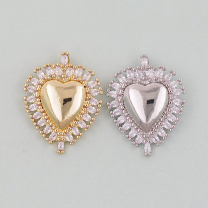 Gold Heart Charms,18K Gold Filled Heart Pendant,Heart Charm Bracelet Necklace for DIY Jewelry Making Supply