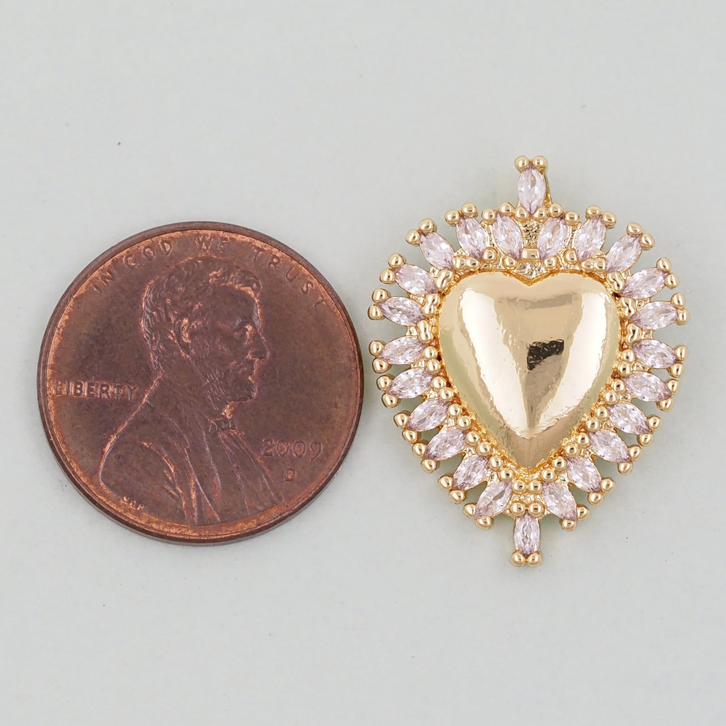 Gold Heart Charms,18K Gold Filled Heart Pendant,Heart Charm Bracelet Necklace for DIY Jewelry Making Supply