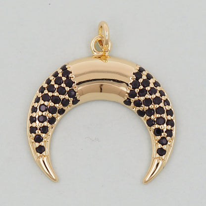 Gold horn Charms,18K Gold Filled horn Pendant,horn Charm Bracelet Necklace for DIY Jewelry Making Supply