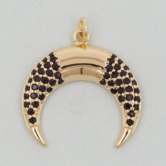 Gold horn Charms,18K Gold Filled horn Pendant,horn Charm Bracelet Necklace for DIY Jewelry Making Supply