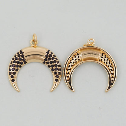 Gold horn Charms,18K Gold Filled horn Pendant,horn Charm Bracelet Necklace for DIY Jewelry Making Supply
