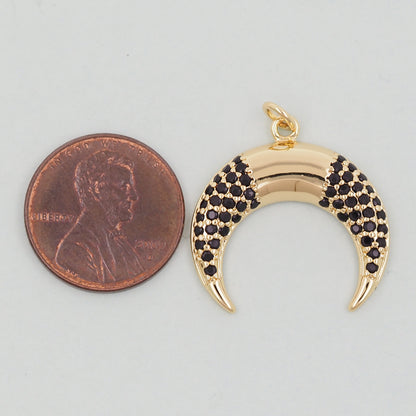 Gold horn Charms,18K Gold Filled horn Pendant,horn Charm Bracelet Necklace for DIY Jewelry Making Supply