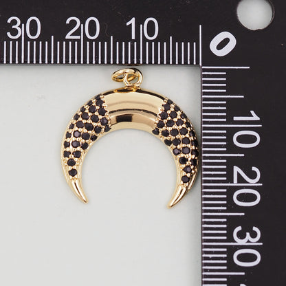 Gold horn Charms,18K Gold Filled horn Pendant,horn Charm Bracelet Necklace for DIY Jewelry Making Supply