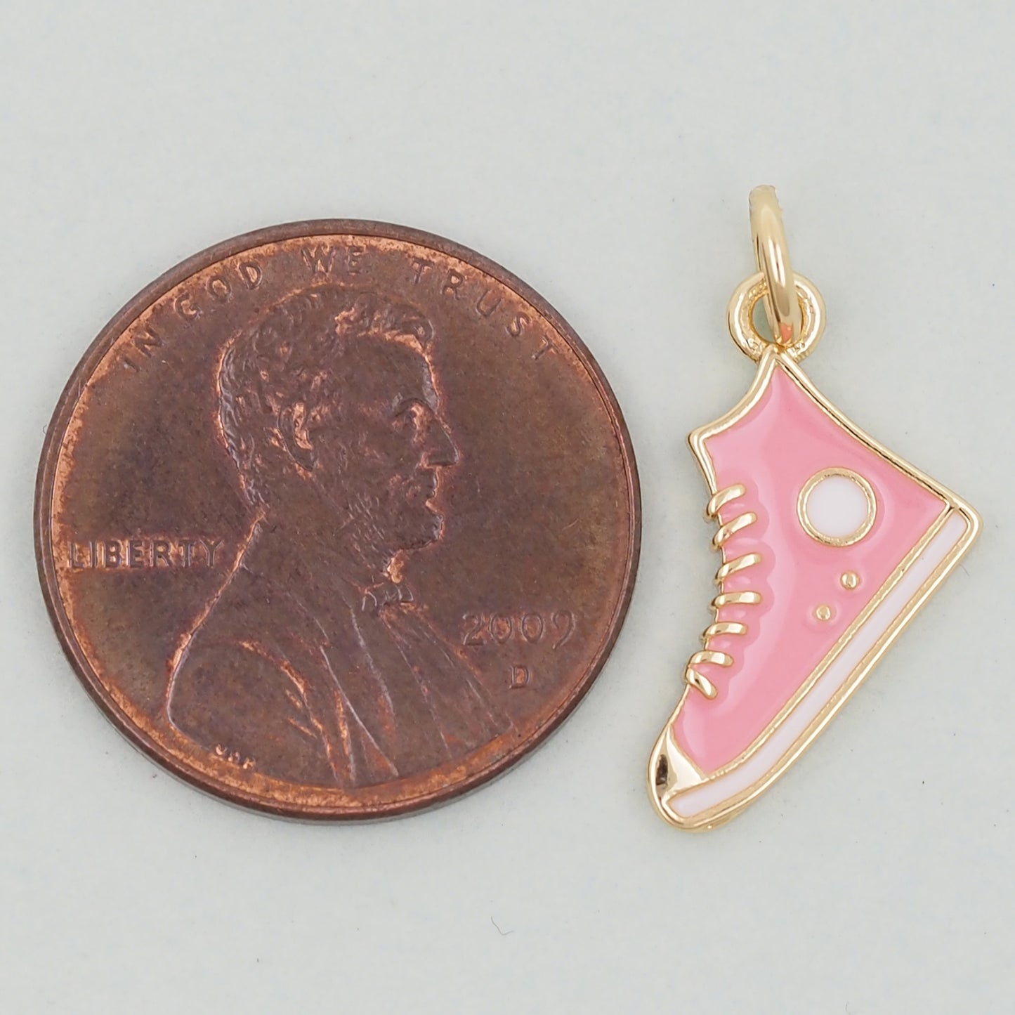 Gold Shoe Charms,18K Gold Filled Shoe Pendant,Shoe Charm Bracelet Necklace for DIY Jewelry Making Supply