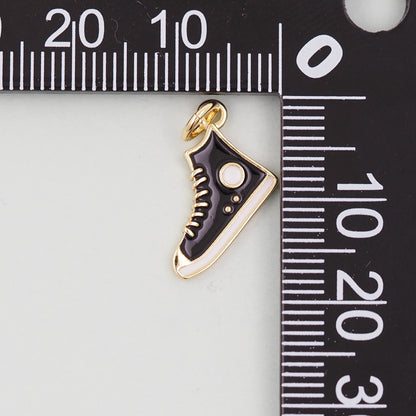 Gold Shoe Charms,18K Gold Filled Shoe Pendant,Shoe Charm Bracelet Necklace for DIY Jewelry Making Supply